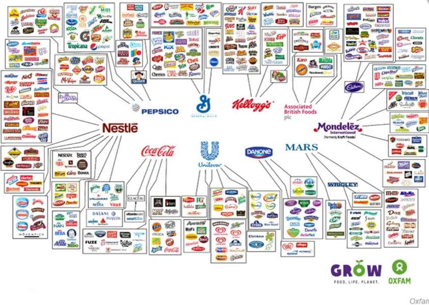 Десять компаній, які контролюють майже всю їжу і напої у світі 
