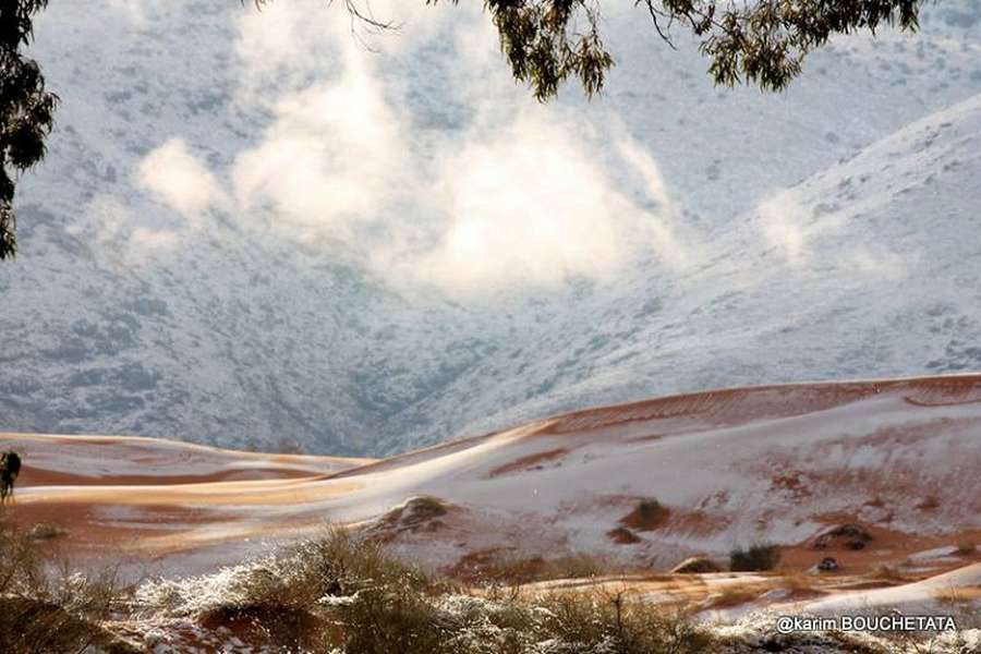 У пустелі Сахара випав сніг (фото)