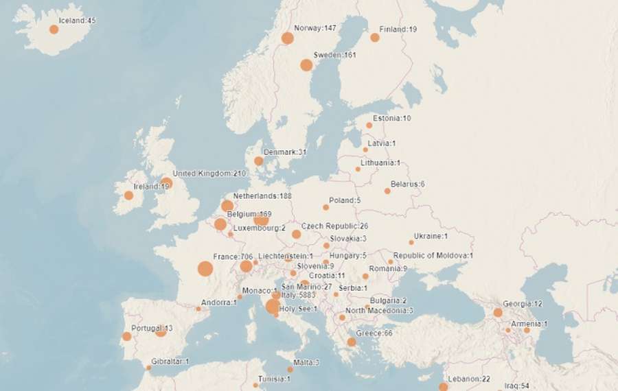 В ЄC залишилася одна країна без коронавірусу (мапа)