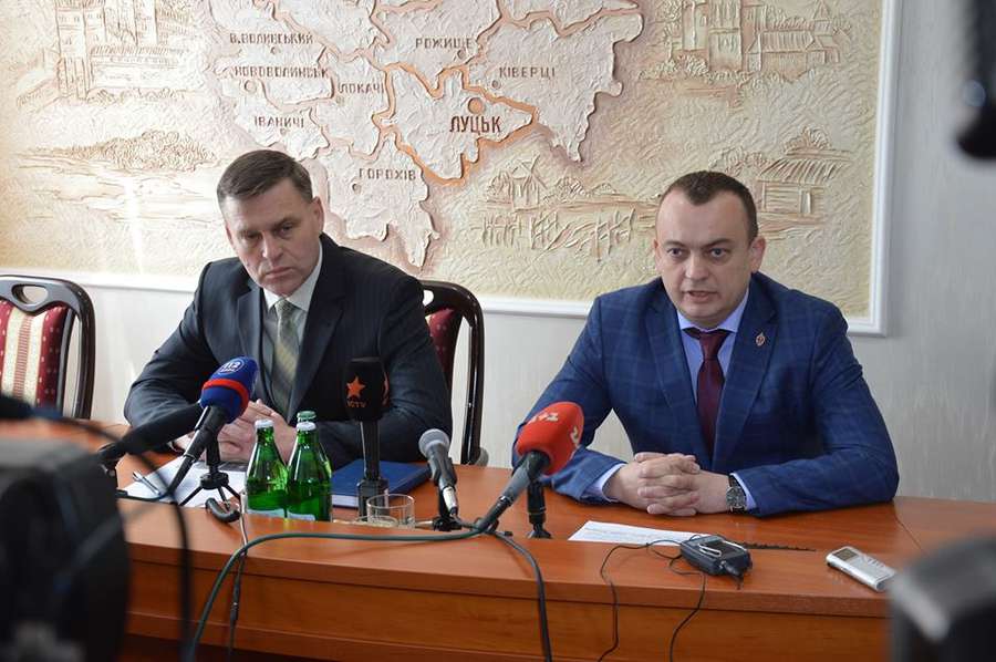 Петро Шпига та Юрій Фелонюк під час прес-конференції