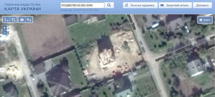 Недобудований будинок Ксензюків в селі Зміїнець Луцького району (фото – карта гугл)