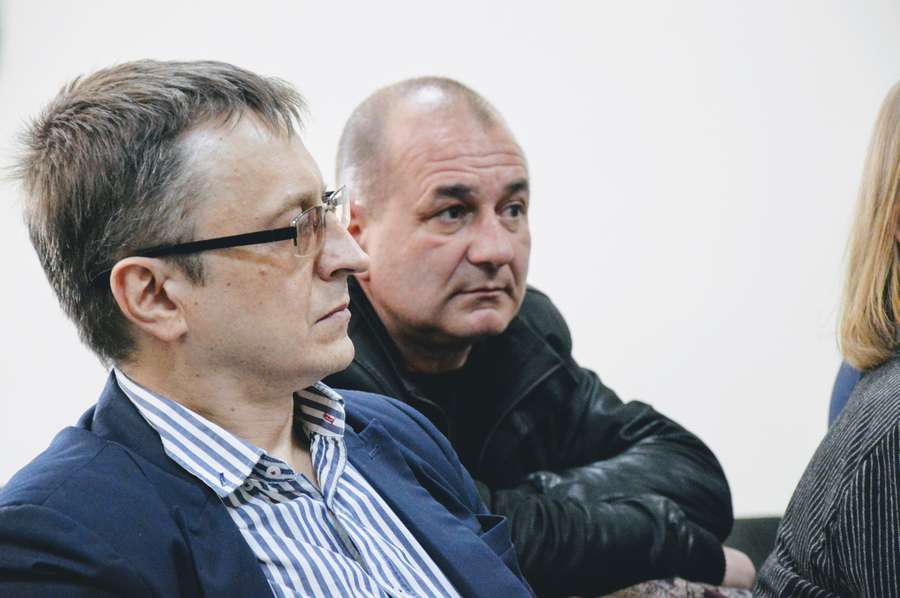 Луцький активіст Петро Гоцалюк та депутат Аркадій Соломатін