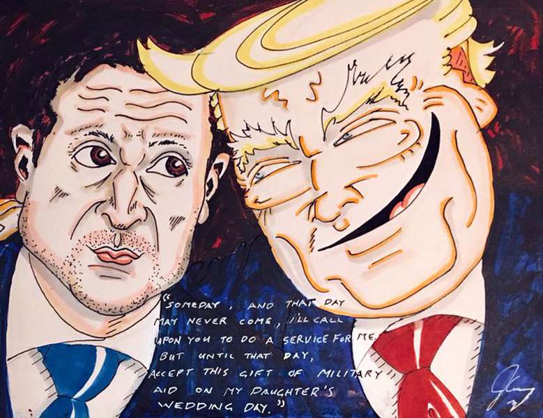 Американський актор намалював карикатуру на Трампа і Зеленського (фото)