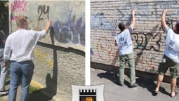 На парканах і фасадах: у Луцьку замалювали адреси сайтів, на яких продають наркотики (фото)