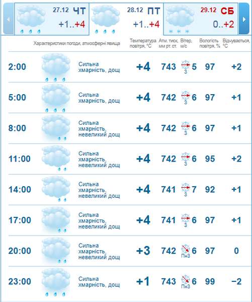Дощитиме весь день: погода в Луцьку на п'ятницю, 28 грудня