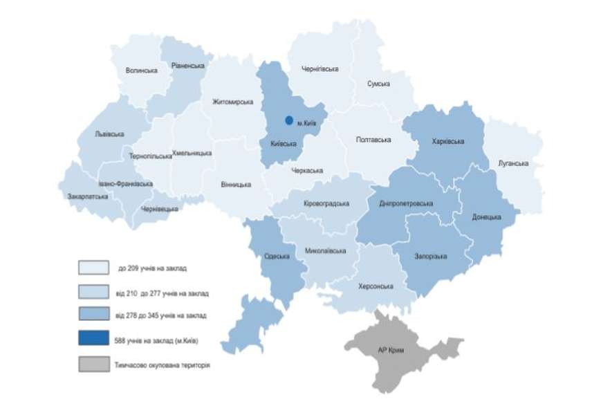 Середня наповнюваність шкіл України: рейтинг 
