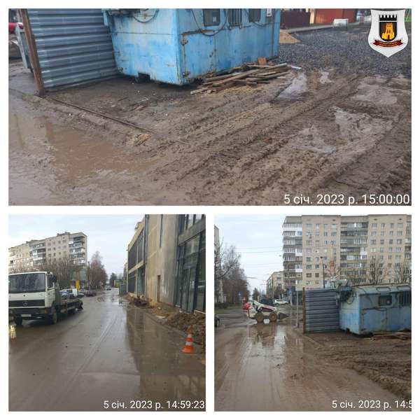 Самовільні роботи й брудні колеса: у Луцьку оштрафували будівельників (фото)