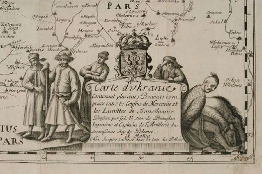 Луцьк на мапі французького інженера Гійома Левассера де Боплана, середина ХVІІ століття