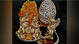 «Волинський Фаберже» створив різдвяну шопку з яєчної шкаралупи і позолочених фігур (фото)