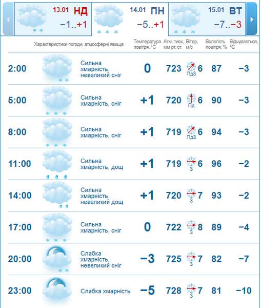 Сніг і хмарно: погода в Луцьку на понеділок, 14 січня