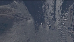 Показали перший супутниковий знімок знищеної Каховської ГЕС (фото)