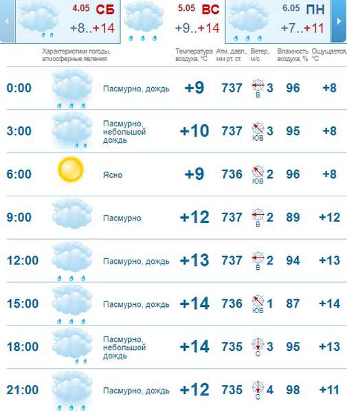 Дощ: погода в Луцьку на неділю, 5 травня