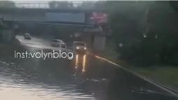 У Луцьку затопило вулицю Карпенка-Карого (відео)