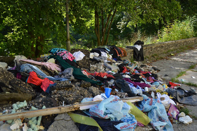 Біля Палацу учнівської молоді у Луцьку гори сміття (фото)