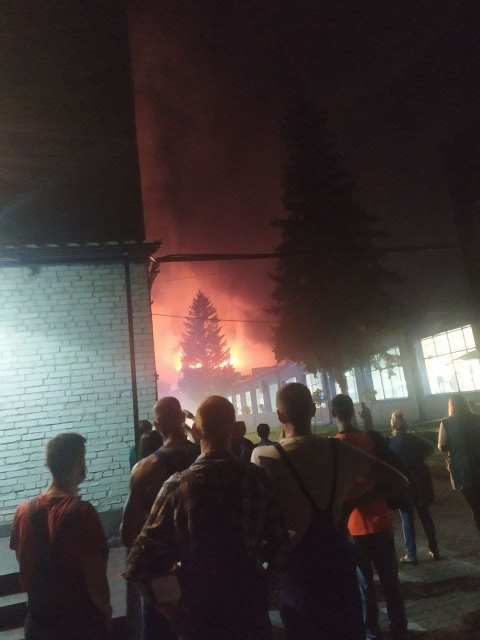 З'явилося відео пожежі палетного заводу неподалік Луцька