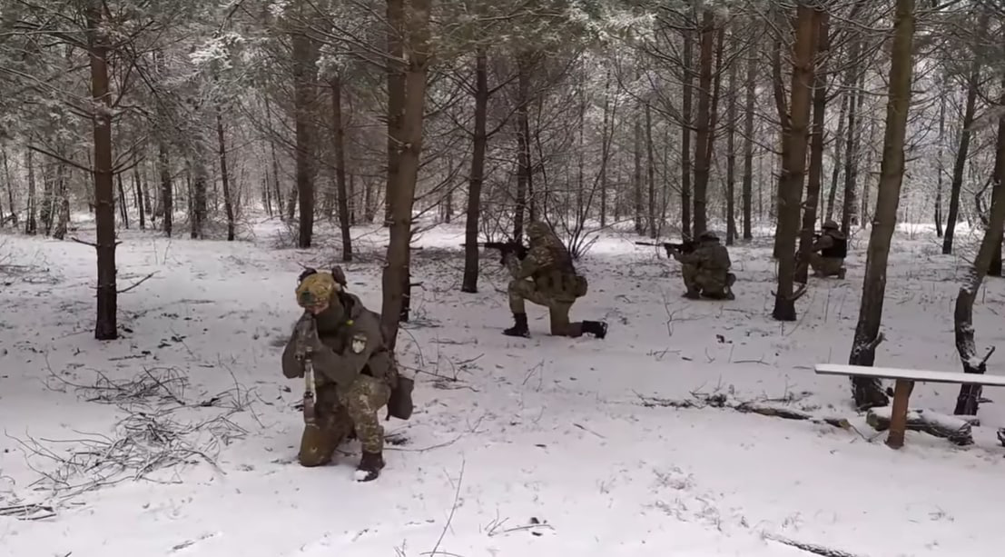 Бійці Волинської тероборони показали, як патрулюють кордон в засніжених лісах (відео)