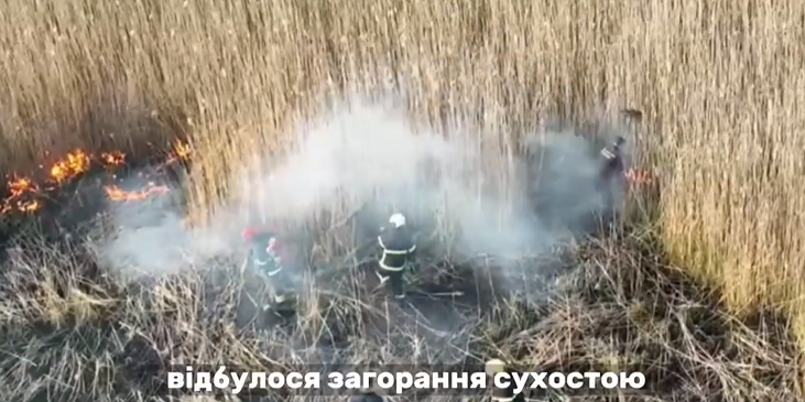 Гасили понад 7 годин: рятувальники показали, як горіло поле біля Луцька (відео)